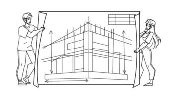 Architekturprojekt entwickeln Ingenieure Vektor