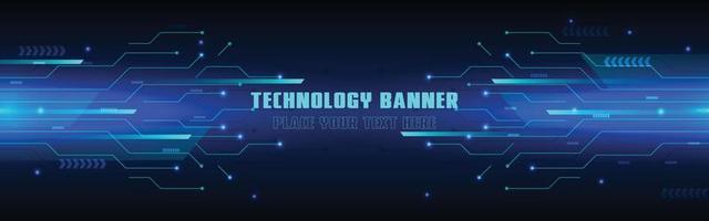 technologiekonzept für web-banner-vorlage oder broschüre, blaue farbe. vektor