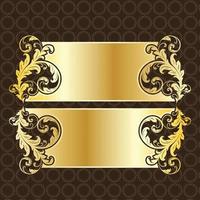 banner label gold luxus königlich antik vintage menü platte bord rand viktorianisch detailliert vektor