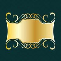 banner label gold luxus königlich antik vintage menü platte bord rand viktorianisch detailliert vektor