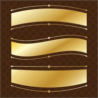 banner etikett guld lyx kunglig antik vintage meny tallrik bräda viktorianska detaljerad vektor