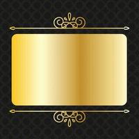 banner etikett guld lyx kunglig antik vintage meny tallrik bräda viktorianska detaljerad vektor