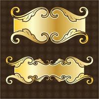 banner label gold luxus königlich antik vintage menü platte bord rand viktorianisch detailliert vektor