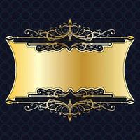 lyx kunglig banner etikett antika dekorativa gyllene dekorativa plattram ram vektor