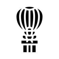 Luftballon fliegendes Geschenk Glyphe Symbol Vektor Illustration