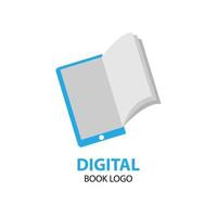 digital bok logotyp design vektor. vektor