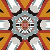 Nahtloser Mandala-Musterhintergrund, abstraktes ethnisches authentisches symmetrisches Muster dekoratives dekoratives Kaleidoskop vektor
