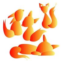 fox logotyp design med orange gradient inspiration vektor