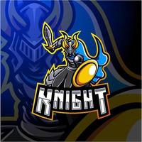 riddare esport maskot logo design vektor