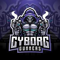 cyborg gunners esport maskot logo design vektor