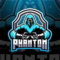 Phantom-Esport-Maskottchen-Logo-Design vektor