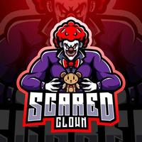 clown esport maskot logo design vektor