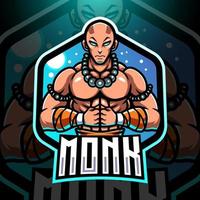 monk esport maskot-logotypdesign vektor