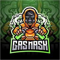 gasmask esport logo maskot design vektor