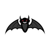 Halloween schwarze böse Fledermaus-Design-Vektor-Illustration. Fledermaus-Design mit Gelb- und Holzfarbton. halloween-party-elementdesign mit einer schwarzen gruseligen fledermaus. vektor