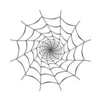 halloween rund svart spindelnät vektor design. halloween illustration design med det svarta spindelnätet. gammal skrämmande spindelnätdesign med svart färg.