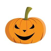 Halloween-Kürbislaternendesign auf einem weißen Hintergrund. Kürbisvektorillustration für Halloween-Ereignis mit orange Farbe. gruseliges Halloween-Kostümelement. vektor