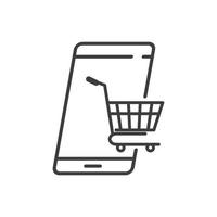 Online-Shopping-Symbol-Illustrationsvektor, Online-Shopping-Design flache Ikone vektor