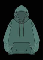 Hoodie übergroße Jacke Färbung Zeichnung Vektor, Hoodie Jacke übergroß, Trainer Vorlage Hoodie Jacke, Vektorillustration. vektor