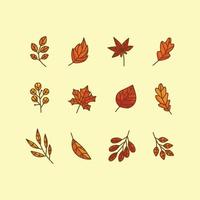höstens fallna löv ikon vektor