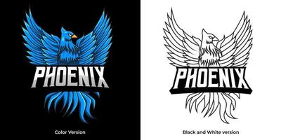 phoenix esport logo maskottchen design vektor