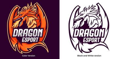 Dragon esport logotyp mall för streamer team vektor
