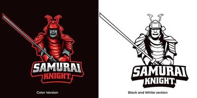 Samurai-Ritter-Esport-Logo-Maskottchen-Design vektor