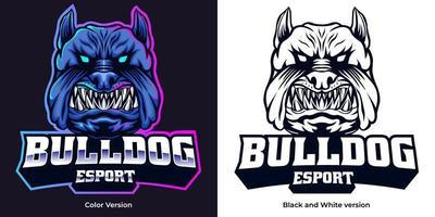 bulldog esport logotyp maskot design vektor