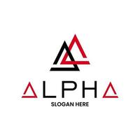 Schreiben Sie ein Alpha-Logo-Design. kreative ideenlogos entwerfen vektorillustrationsschablone vektor