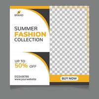 Social-Media-Beitragsvorlage für den Verkauf von Sommermodekollektionen vektor