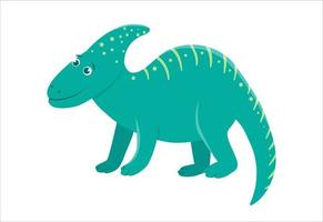 Vektor-süße Dinosaurier-Symbol isoliert auf weißem Hintergrund. lustiger flacher Dino-Charakter. niedliche prähistorische reptilillustration vektor