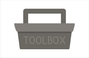 Vektor-Toolbox-Symbol. flache farbige Abbildung des Behälters. gebäude, tischlerausrüstung für karten-, plakat- oder flyerdesign. holzarbeiten, reparaturservice oder handwerkswerkstattkonzept vektor