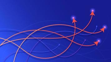Pfeilbewegung glatte Wellenlinien Technologiekonzept auf blauem Hintergrund vektor