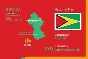 Guyana-Infografik-Karte vektor