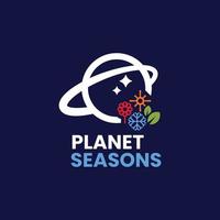 planet säsonger logotyp vektor