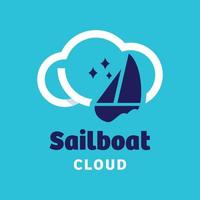 Segelboot-Cloud-Logo vektor