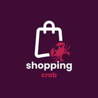 Shopping-Krabben-Logo vektor