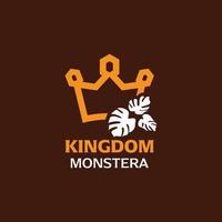 king monstera logotyp vektor