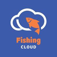 fiske moln logotyp vektor