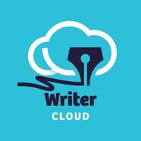 writer cloud logotyp vektor