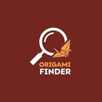 hitta origami logotyp vektor