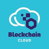 Blockchain-Cloud-Logo vektor