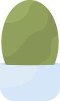 oval formad buske i potten semi platt färg vektorobjekt vektor