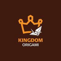 kung origami logotyp vektor