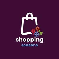 shopping säsonger logotyp vektor