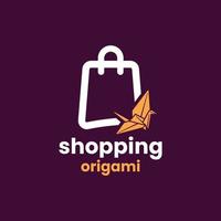 shopping origami logotyp vektor