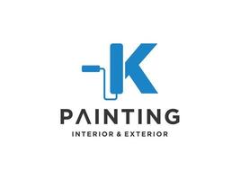 Malerei-Logo-Vorlage mit anfänglichem k-Konzept-Premium-Vektor vektor