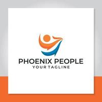 phoenix människor logotyp design vektor eller fågel eld
