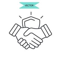 Vertrauenssymbole symbolen Vektorelemente für das Infografik-Web vektor