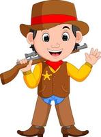 Cartoon-Cowboy mit einer Waffe vektor